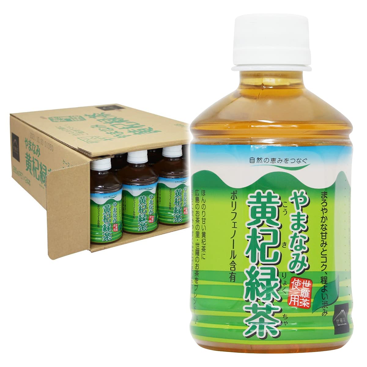 Amazon.co.jp: 尾道健膳館 やまなみ黄杞緑茶 お茶 280ml×24本 : 食品